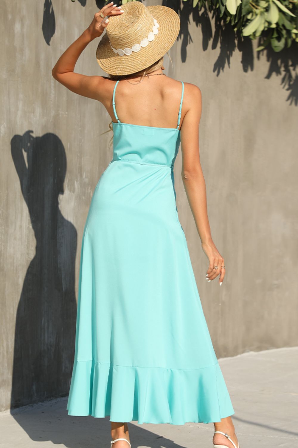 Spaghetti Strap Ruffle Hem Dress